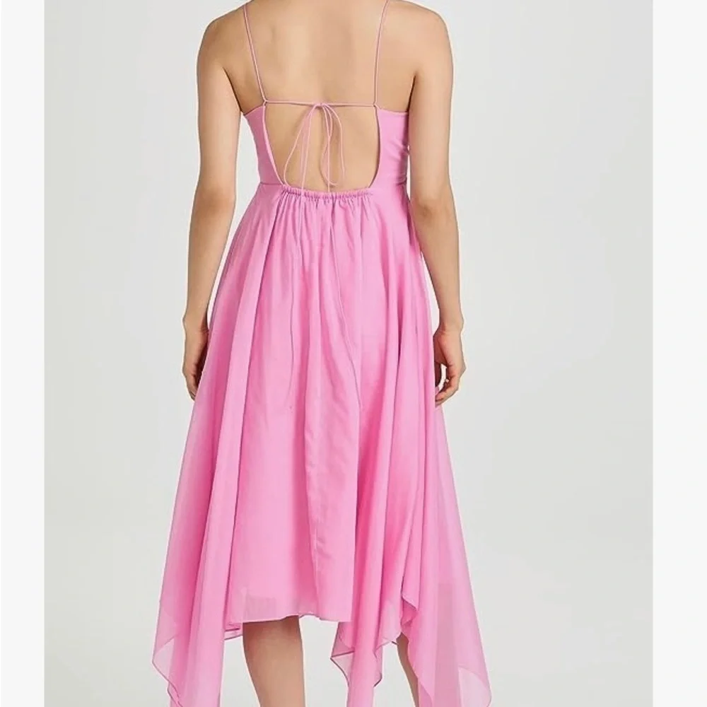 REBECCA TAYLOR Flamingo Pink Handkerchief Dress sz 12 NWT! - Picture 3 of 8
